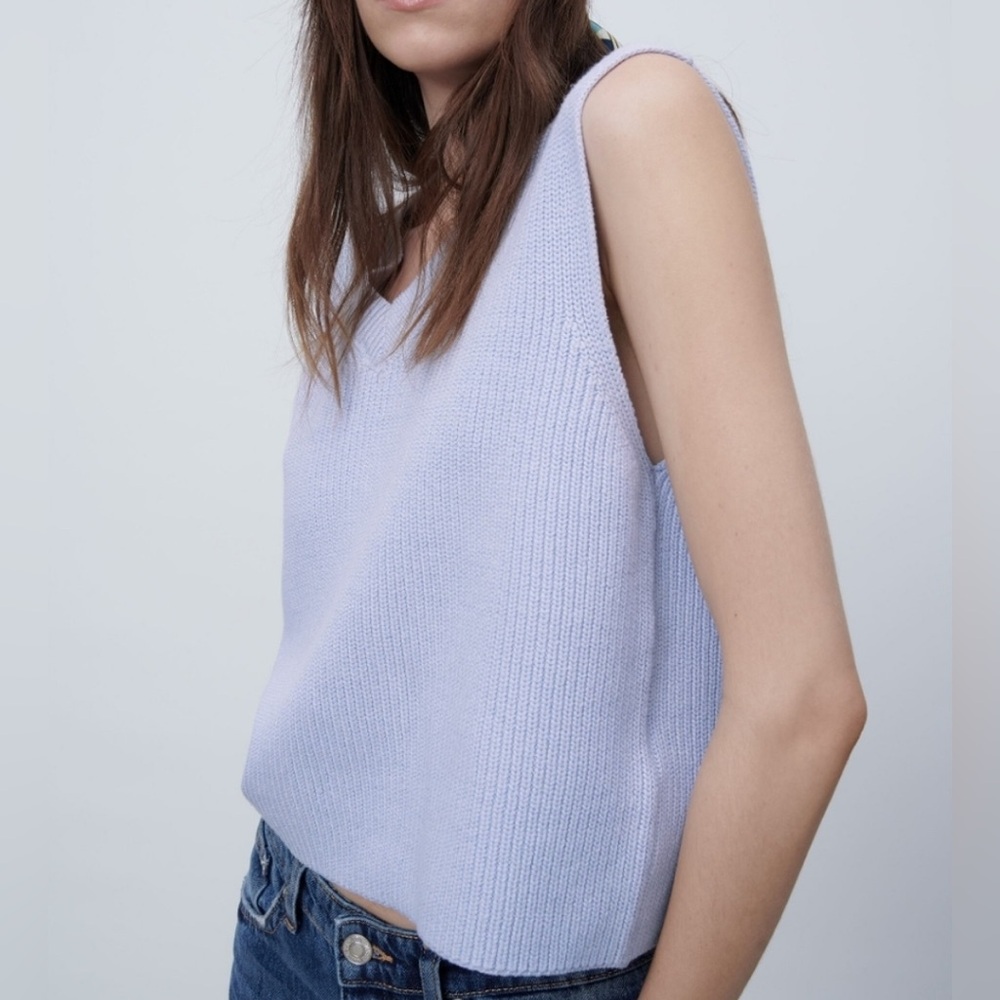 Zara Light Blue Knitted Vest